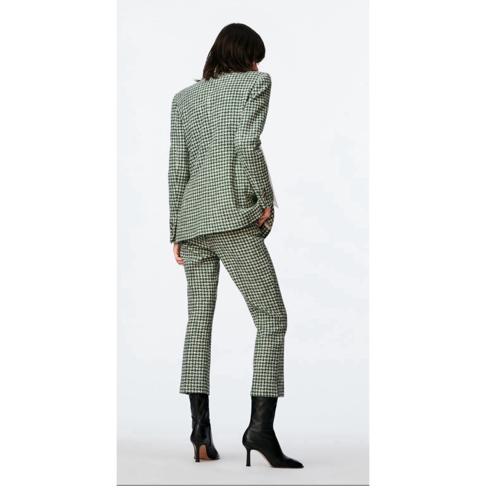 NWT ZARA TWEED STRUCTURED MINI FLARE PANTS - Picture 5 of 9